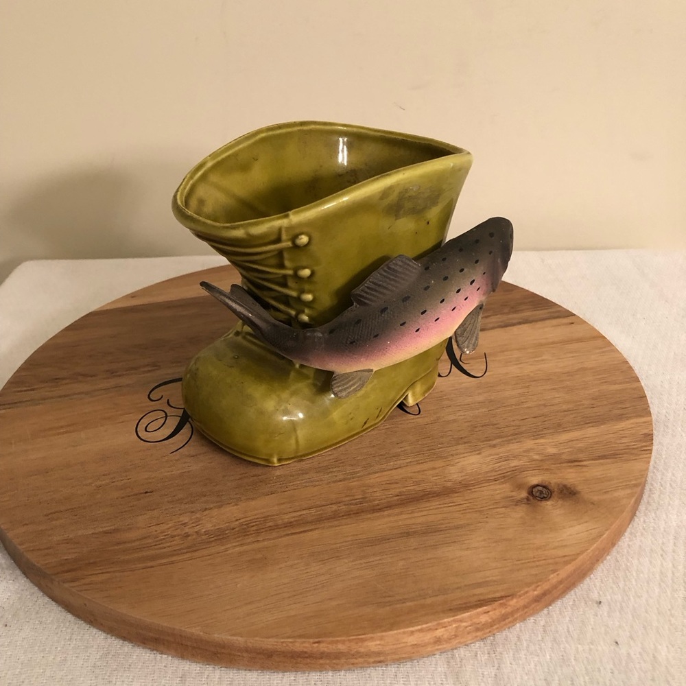 Relpo Fish Planter Fisherman Cottage Decor